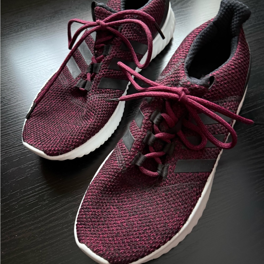 Adidas Cloudfoam Memory Foam Sneakers Maroon Black Women’s Size 9.5 - Picture 2 of 6